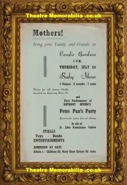 Candice Gardens Peter Pans Party - Theatre Flyer Leaflet 1951
