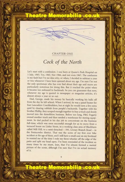 Carl Fogarty Foggy Bike Rider Champ Autograph Signed Book Page