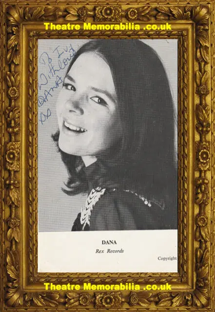 Dana Autograph Signed Picture Singer 1970s