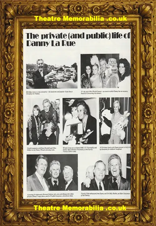 Danny La Rue Tour Brochure Programme Signed Autograph 70s