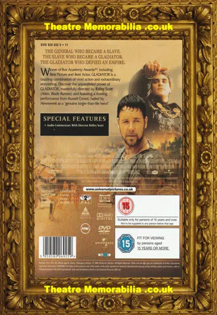 Derek Jacobi Signed Autograph Gladiator DVD Cover
