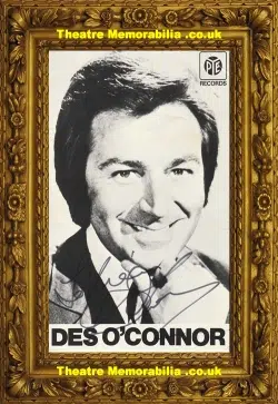 Des O’Connor Autograph Signed Picture British Comedian Presenter