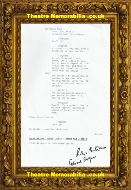 Doctor Who Robert Bathurst Autograph Signed Script Page