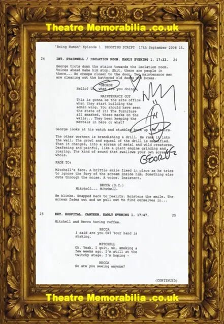 Doctor Who Russell Tovey Autograph George Signed Script Page