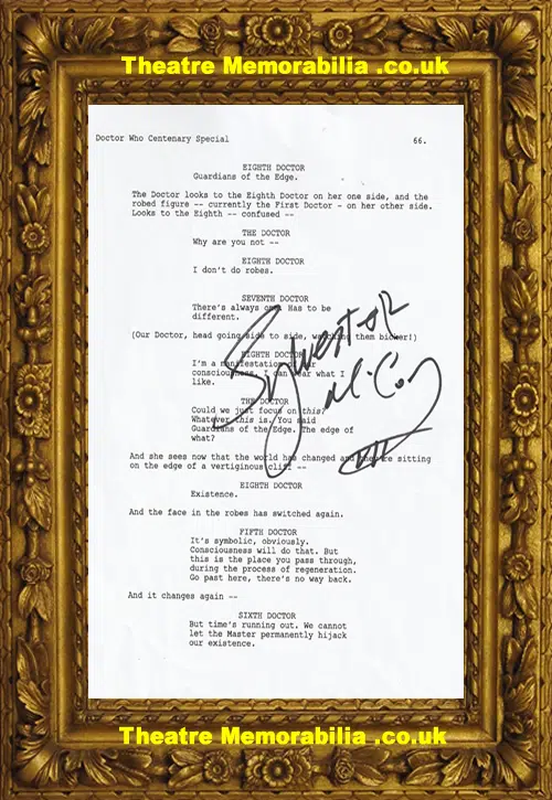 Doctor Who Sylvester McCoy Autograph Signed Script Page