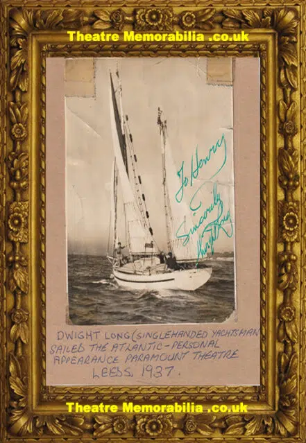 Dwight Long – Atlantic Yachtsman Signed Picture Leeds 1937