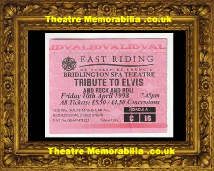 East Riding Bridlington Spa Theatre Tribute To Elvis 1998 Ticket