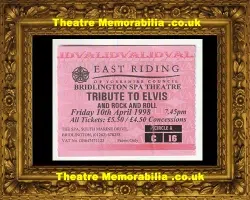 East Riding Bridlington Spa Theatre Tribute To Elvis 1998 Ticket