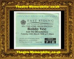 East Riding Bridlington Spa Theatre Bobby Vee Ricochettes Ticket