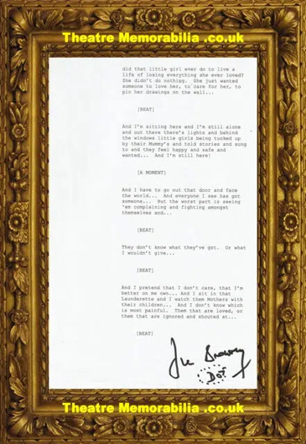 Eastenders June Brown Autograph Dot Cotton Signed Script Page