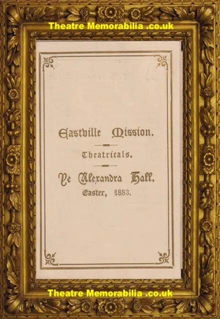 Eastville Mission Alexandra Hall – She Stoops To Conquer – 1883