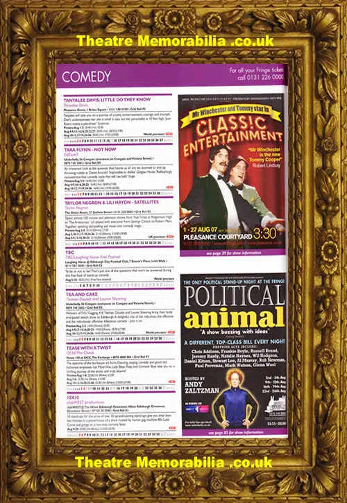 Edinburgh Fringe Festival Multi Signed Magazine Programme 2007