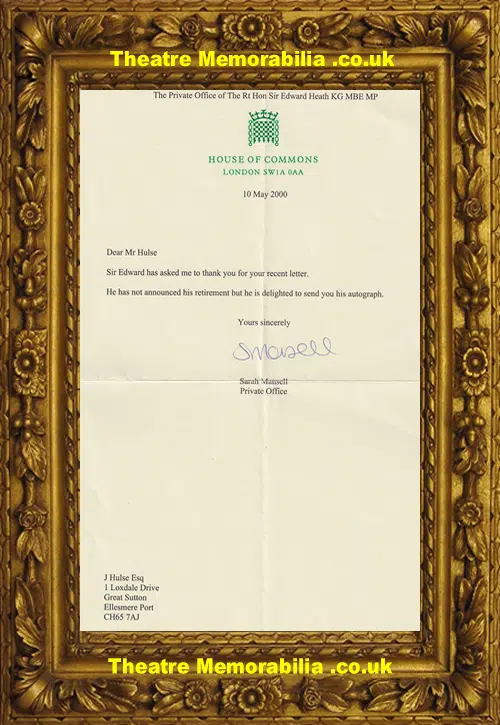 Edward Heath Autograph Signed - Ex British Prime Minister PLUS