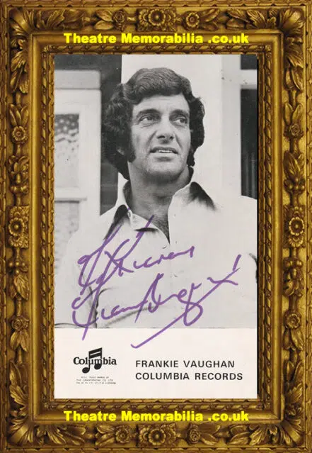Frankie Vaughn Autograph Signed Picture Singer 1970’s
