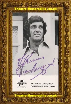 Frankie Vaughn Autograph Signed Picture Singer 1970’s