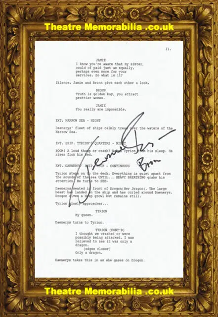 Game Of Thrones Jerome Flynn Autograph Paddy Signed Script Page