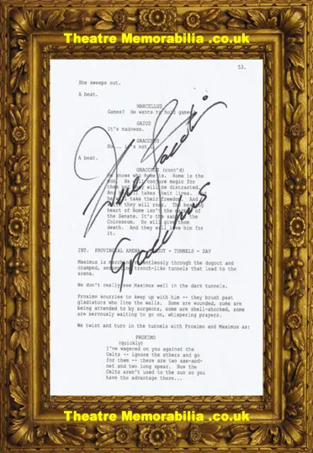 Gladiator Derek Jacobi Autograph President Signed Script Page