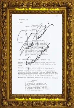 Gladiator Derek Jacobi Autograph President Signed Script Page