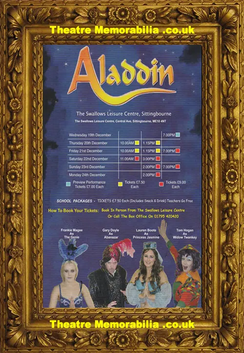 Grace Adams + Laura Handley Autograph Signed Theatre Flyer Panto