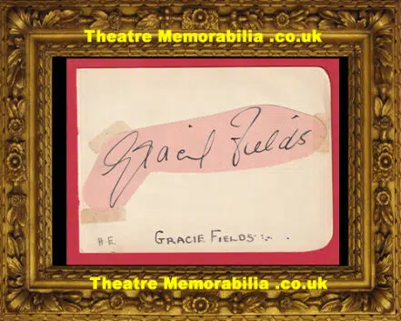 Gracie Fields Autograph Signed Signature Genuine