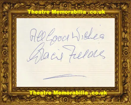 Gracie Fields Signed Sheet Autograph- Singer
