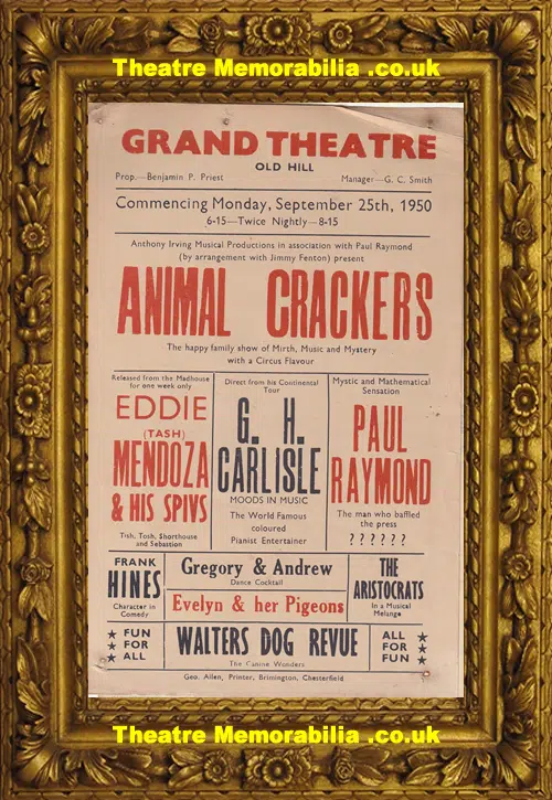 Grand Theatre Animal Crackers - Theatre Flyer Leaflet 1950