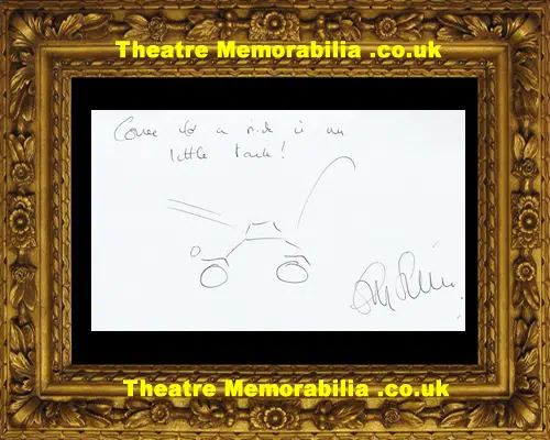 Guy Siner Autograph Signed Allo Allo Gruber Tank Doodle Drawing