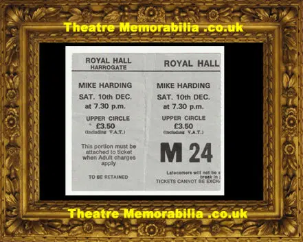 Harrogate Royal Hall Mike Harding Concert Ticket 1970s