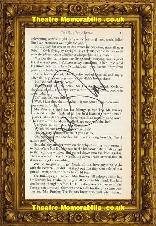 Harry Potter Fiona Shaw Petunia Autograph Signed Book Page