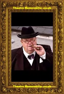 Ian McNeice Autograph Signed Doodle Drawing Winston Churchill