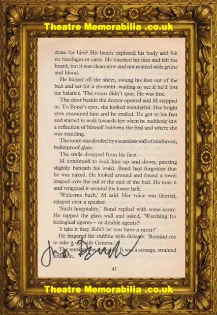 James Bond Judi Dench Autograph M Signed Book Page