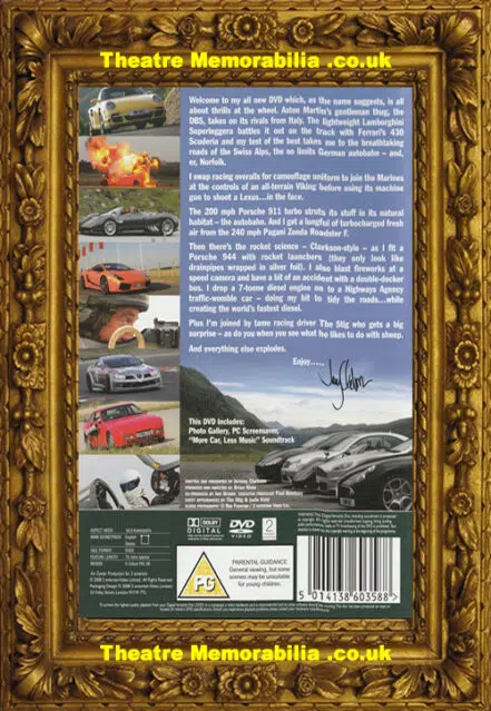 Jeremy Clarkson Signed Autograph Top Gear DVD Cover Thriller