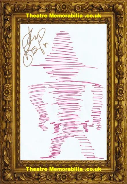 John Bishop Autograph Signed Drawing Doodle Picture Doctor Who