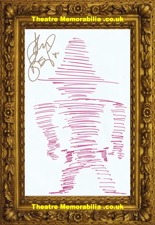 John Bishop Autograph Signed Drawing Doodle Picture Doctor Who