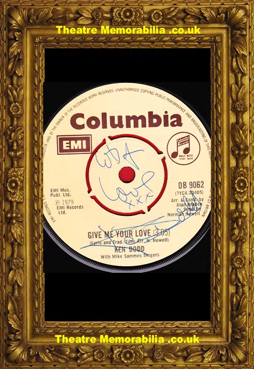 Ken Dodd Music Single Record - Give Me Your Love - 1979 - Signed