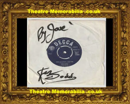 Ken Dodd Signed Record 45 Single Autographed – By Jove! – 1961