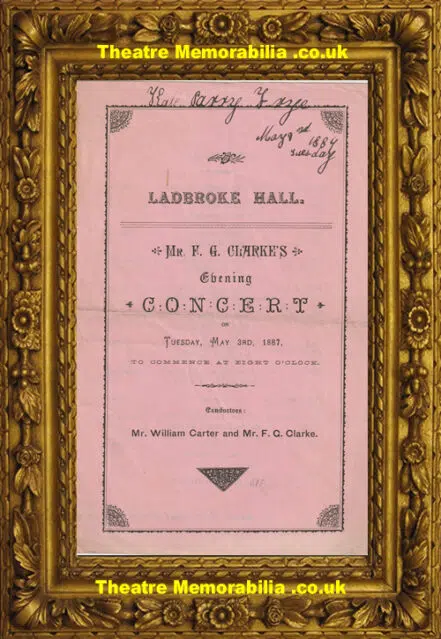 Ladbroke Hall – Evening Concert Programme – 1887