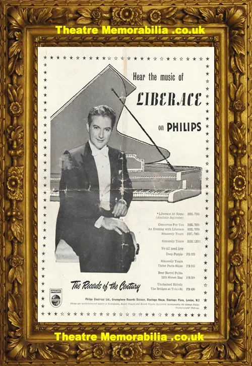 Liberace - Concert Tour Programme 1956 inc George Liberace