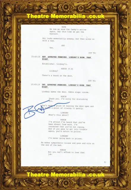Line Of Duty Brian Ferguson Autograph Signed Script Page A