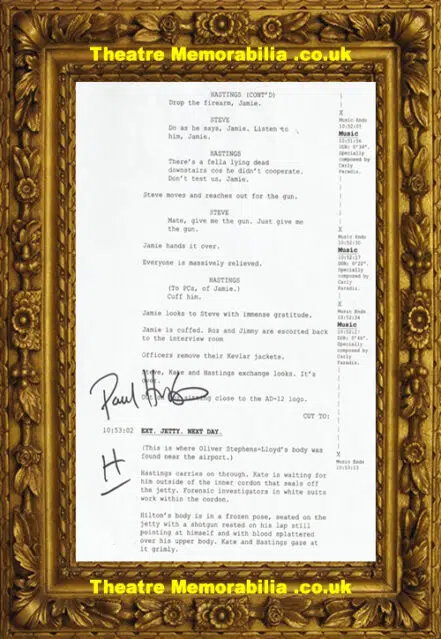 Line Of Duty Paul Higgins Autograph H Signed Script Page A