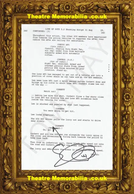 Line Of Duty Stephen Graham Autograph Signed Script Page C