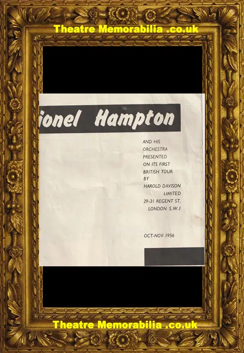 Lionel Hampton American Jazz Pianist Concert Programme SIGNED
