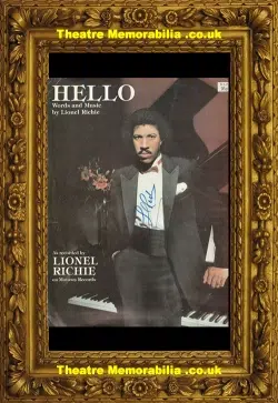 Lionel Richie Autograph Signed Sheet Music – Hello 1990s