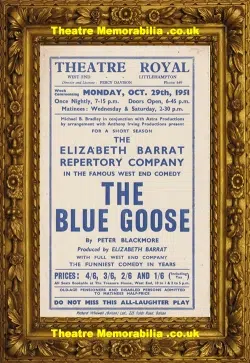 Littlehampton Theatre Royal The Blue Goose - Theatre Flyer Leaflet 1951