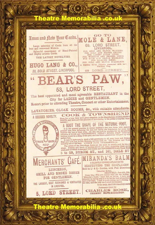 Liverpool Royal Alexandra Theatre - The Woman Of The People 1884