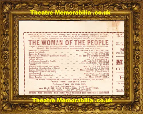Liverpool Royal Alexandra Theatre - The Woman Of The People 1884