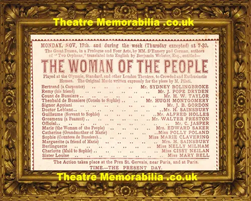 Liverpool Royal Alexandra Theatre - The Woman Of The People 1884