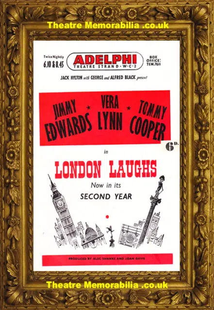 London Adelphi Theatre – London Laughs – 1954 – Vera Lynn Cooper