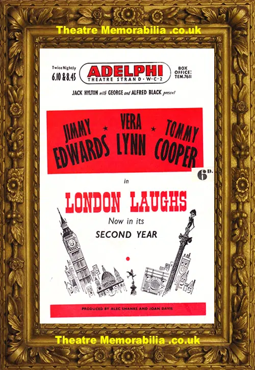 London Adelphi Theatre - London Laughs - 1954 - Vera Lynn Cooper
