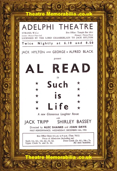 London Adelphi Theatre - Such Is Life - Shirley Bassey - 1956
